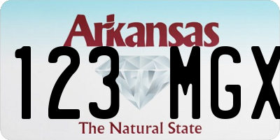 AR license plate 123MGX