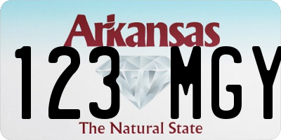 AR license plate 123MGY