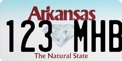 AR license plate 123MHB