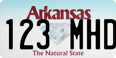 AR license plate 123MHD