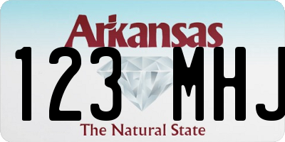 AR license plate 123MHJ