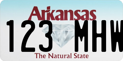 AR license plate 123MHW