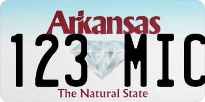 AR license plate 123MIC