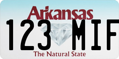 AR license plate 123MIF