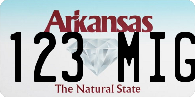 AR license plate 123MIG