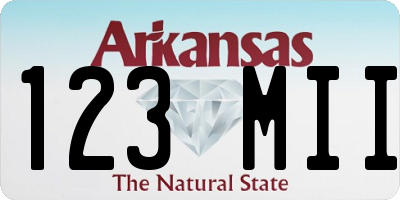 AR license plate 123MII