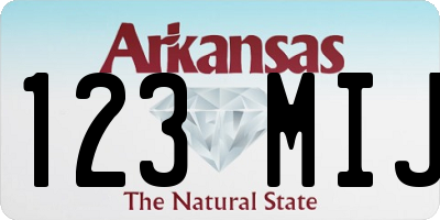 AR license plate 123MIJ