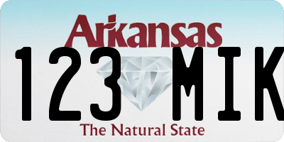 AR license plate 123MIK