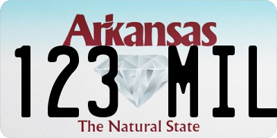 AR license plate 123MIL