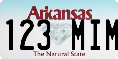 AR license plate 123MIM