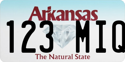 AR license plate 123MIQ