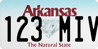 AR license plate 123MIV