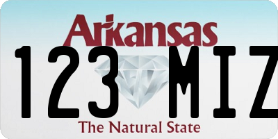 AR license plate 123MIZ