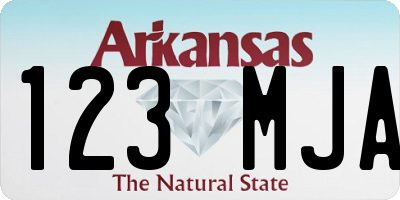 AR license plate 123MJA