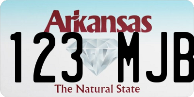 AR license plate 123MJB