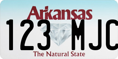 AR license plate 123MJC