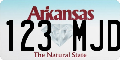 AR license plate 123MJD