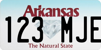 AR license plate 123MJE