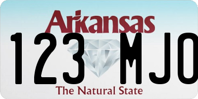 AR license plate 123MJO