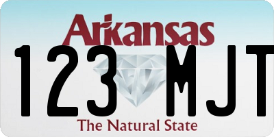 AR license plate 123MJT
