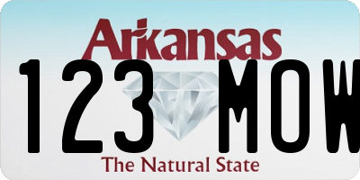 AR license plate 123MOW