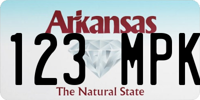 AR license plate 123MPK
