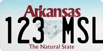 AR license plate 123MSL