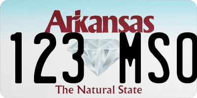 AR license plate 123MSO