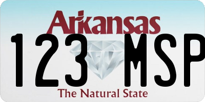 AR license plate 123MSP
