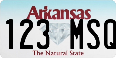 AR license plate 123MSQ