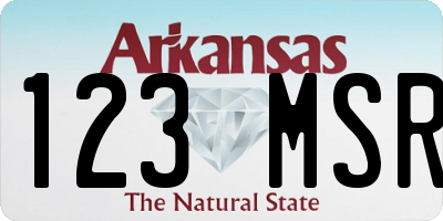 AR license plate 123MSR