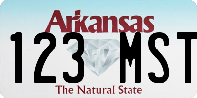 AR license plate 123MST