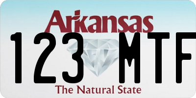 AR license plate 123MTF