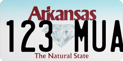 AR license plate 123MUA