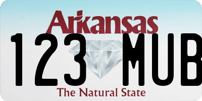 AR license plate 123MUB