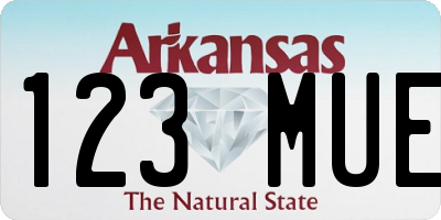 AR license plate 123MUE