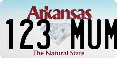 AR license plate 123MUM