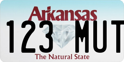 AR license plate 123MUT