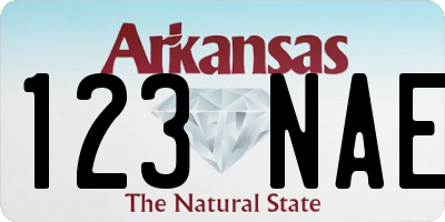 AR license plate 123NAE