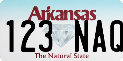 AR license plate 123NAQ