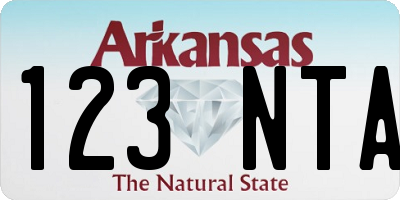AR license plate 123NTA