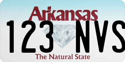 AR license plate 123NVS