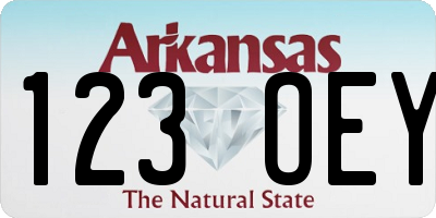 AR license plate 123OEY