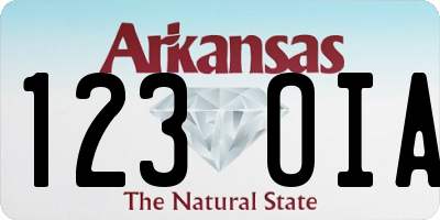 AR license plate 123OIA