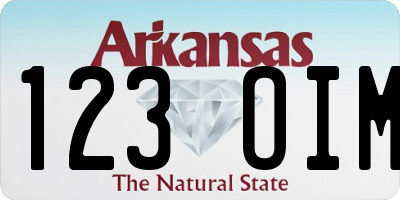 AR license plate 123OIM