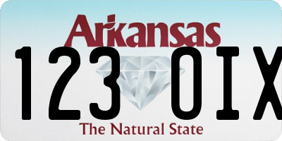 AR license plate 123OIX