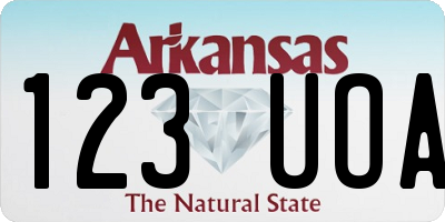 AR license plate 123UOA