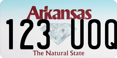 AR license plate 123UOQ