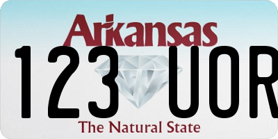 AR license plate 123UOR