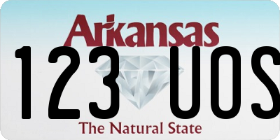 AR license plate 123UOS